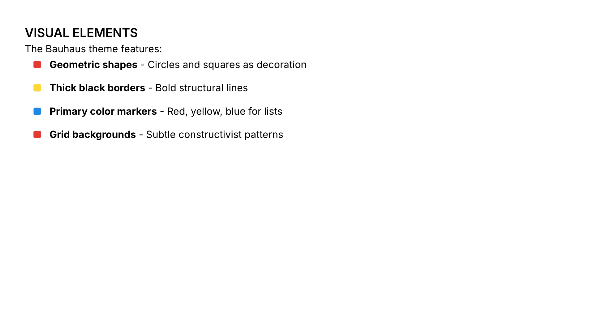 Bauhaus theme preview